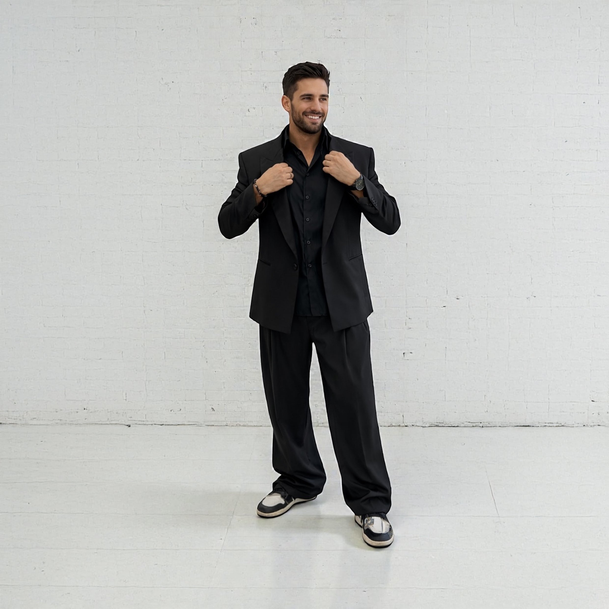 Pantalon coupe large (Black)